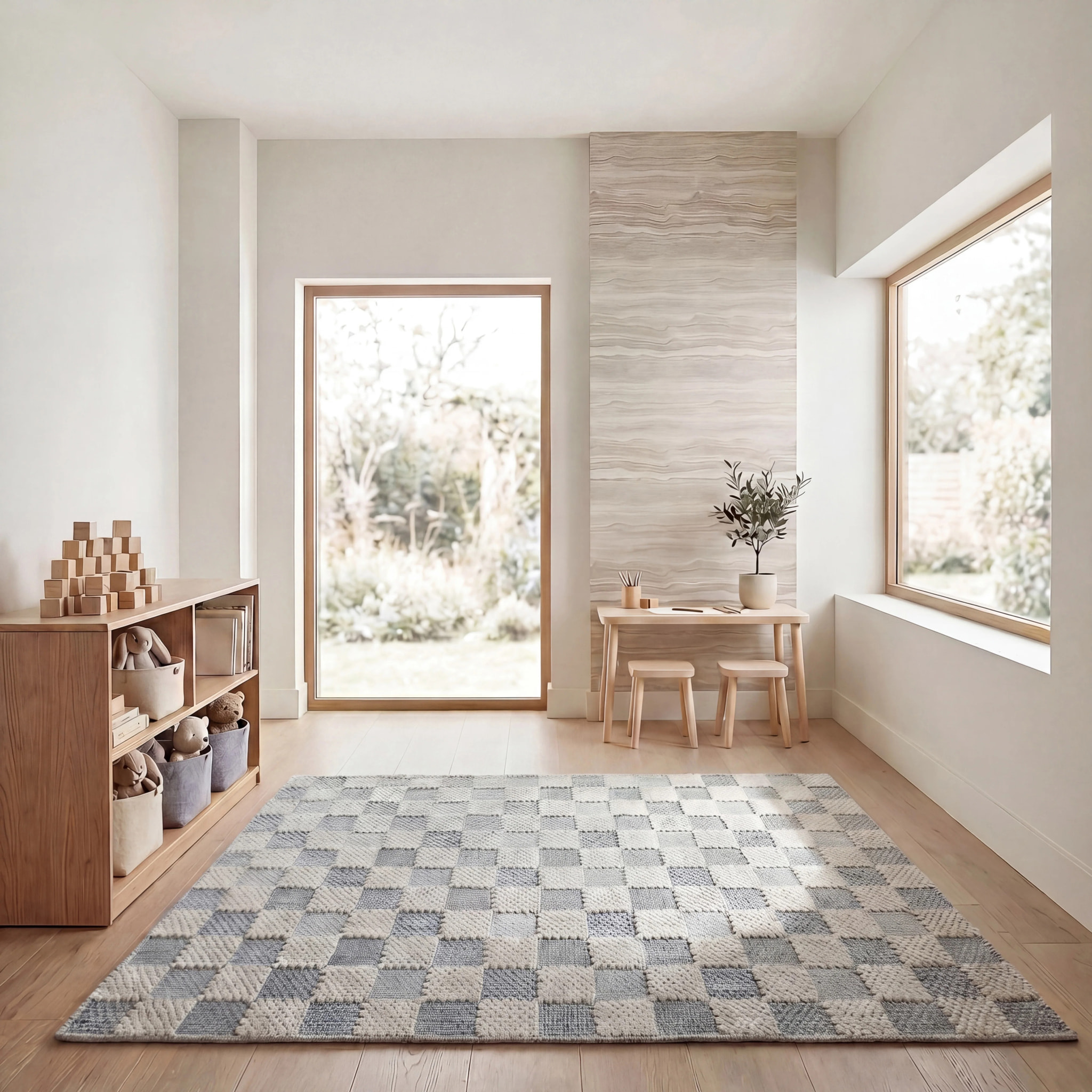 Tapis lavable MUTED CHECKERBOARD