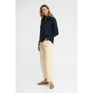 Camicia oxford blu marino regular fit con ricamo Rigby Go