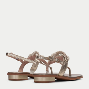 Sandalia Plana Ibiza Oro 2 cm