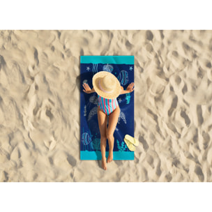 Telo Mare Grande 100x180 Spugna Maui Fondale Marino D14