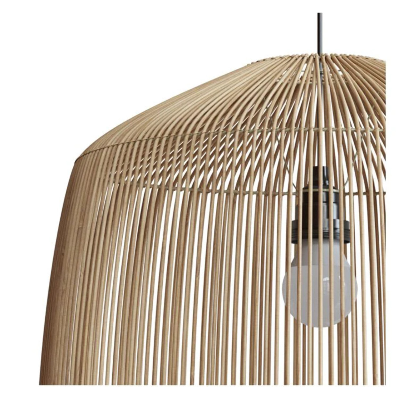 Abat-jour naturel pour suspension en rotin D40 cm - Hajar