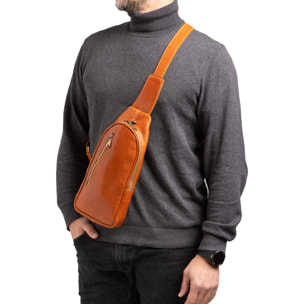 Borsa a tracolla  da uomo In Vera pelle Made in Italy 35x16x5 cm