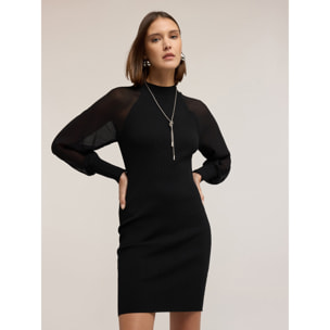 Motivi - Vestido de punto con mangas raglan - Negro