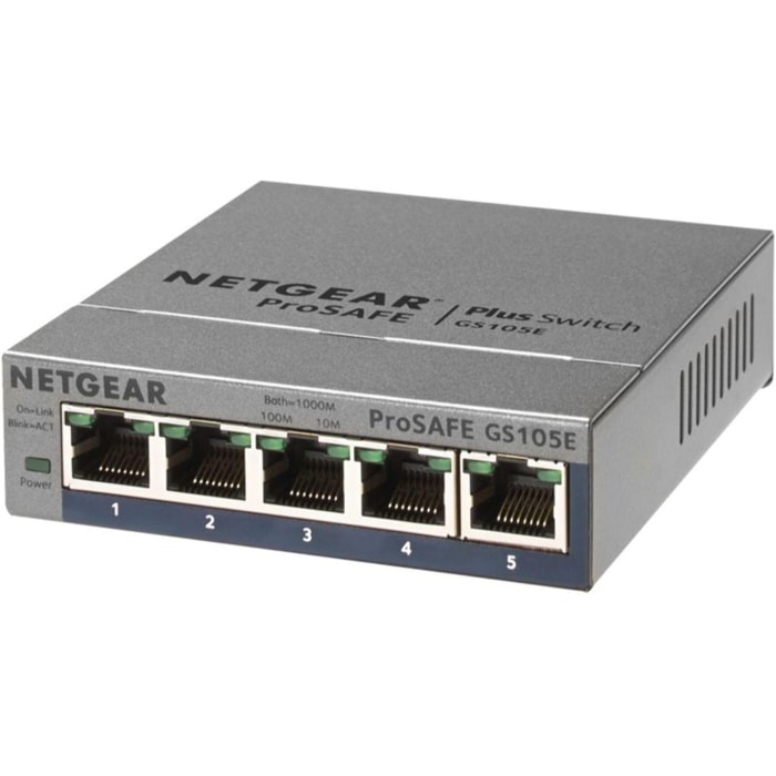 Switch ethernet NETGEAR GS105E Metal 5 Ports Gbps +Interface web