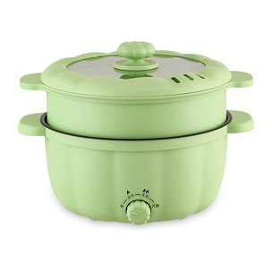 Vaporiera elettrica multifunzione: tre temperature: vaporiera, caldo, soffritto... 2,5 L doppio livello.
