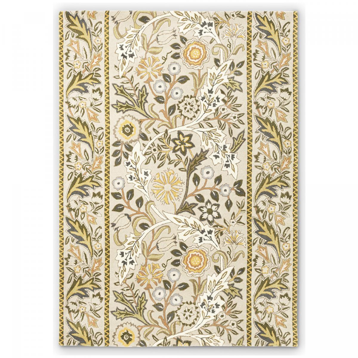 Tapis salon et chambre fait à la main en laine motif floral XEAL