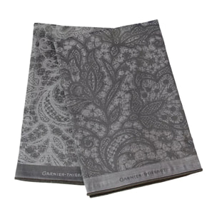 Lot de 2 mouchoirs pur coton motif jacquard beige Dentelles blanc douceur