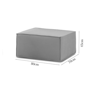 Pouf Barbara, Pouf da salotto, 100% Made in Italy, Poltroncina relax in tessuto imbottito, Cm 80x70h43, Grigio