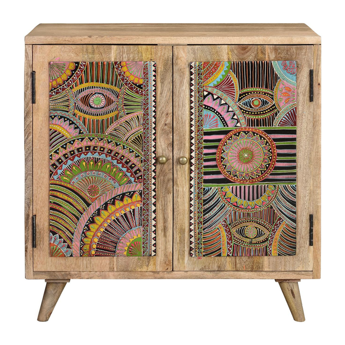 Muebles Auxiliare de Madera de Mango 60 Cm Estilo Boho Ethnic