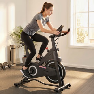 Vélo d'appartement biking résistance magnétique réglable écran LCD acier blanc