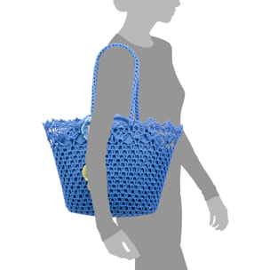 Zeccone bolso de hombro mujer. Fabricado en algodón, con borla decorativa.