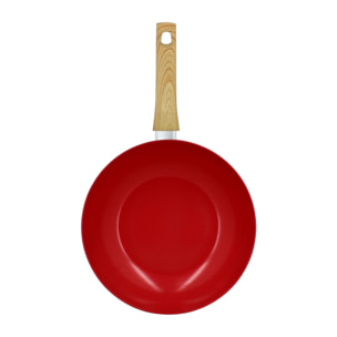 Wok 28cm avec revêtement céramique rouge - tous feux COLORAMA