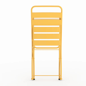Lot de 2 chaises de jardin en métal jaune beurre, pliantes - Yumi