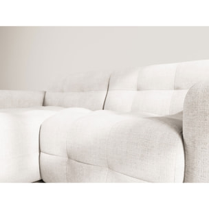 Diane - Canapé d'angle gauche 4 places en velours texturé - Beige