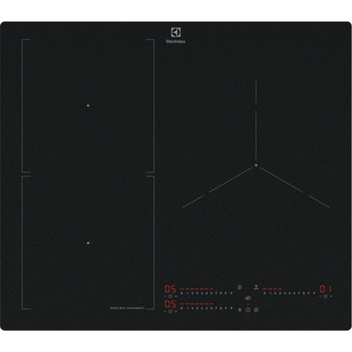 Plaque induction ELECTROLUX EIS62356IZ SaphirMatt®  SenseBoil Résistante aux rayures 3 foyers