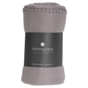 Plaid polaire gris souris 125x150cm