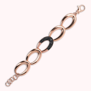 Bracciale con Maglie Ovali e Pavé in Prisma Gem Blu