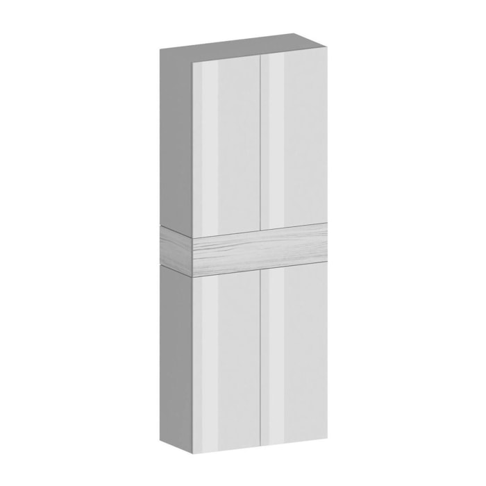 Scarpiera Asklol, Porta scarpe salvaspazio a 5 ante, Armadio multifunzione da ingresso, 76x38h200 cm, Bianco lucido e Bianco larice