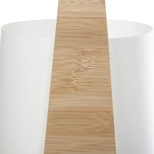 Lampe "Rex" - bambou et blanc H35 cm