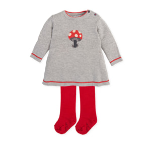 Vestido Con Leotardos - Gris