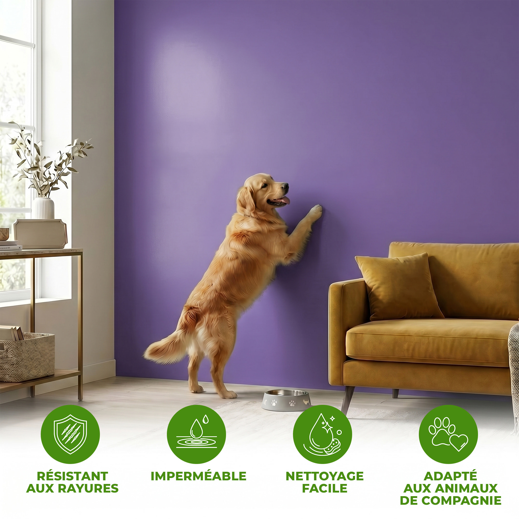 Rouleau adhésif décoratif Vinyle au Mètre - Lavande - Sticker Lavable Imperméable Mur Cuisine Meubles