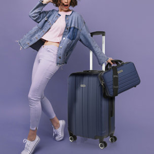 Trolley Mediano 60 Cms  Y Neceser Itaca Diamond Marino