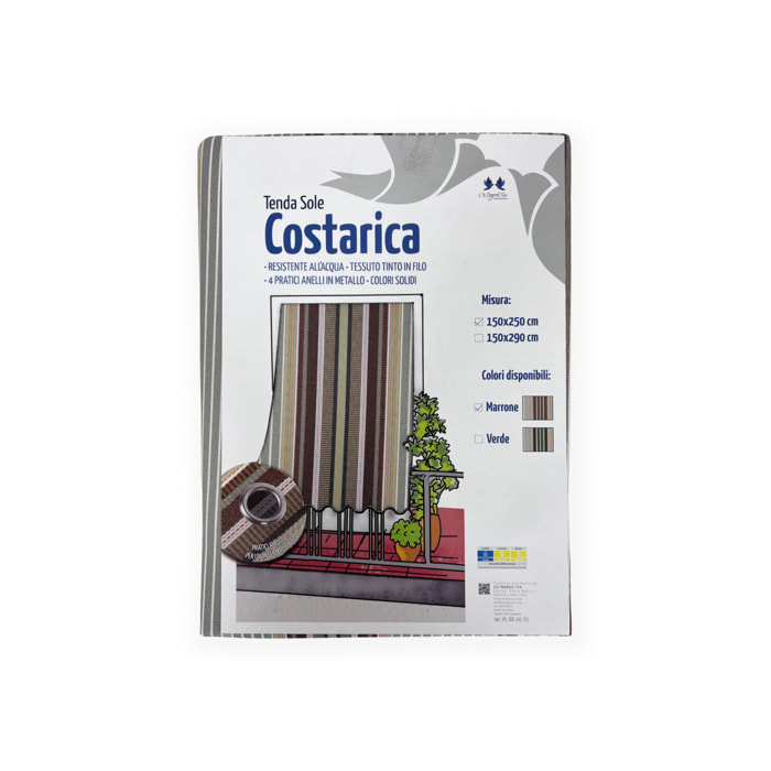 Tenda Da Sole Per Esterni Impermeabile Resistente Con Anelli Rigata Modello Costarica Vari Colori