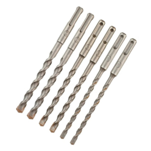 Pack de 6 forets SDS-Plus diam : 6 mm (x2), 8 mm (x2), 10 mm (x2) - DEWALT - DT60302-QZ