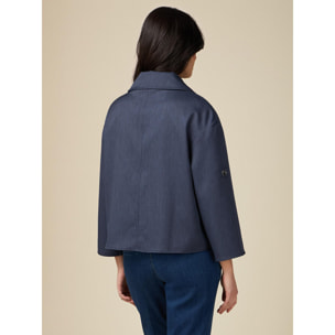 Oltre - Blazer boxy in tessuto mélange - Blu