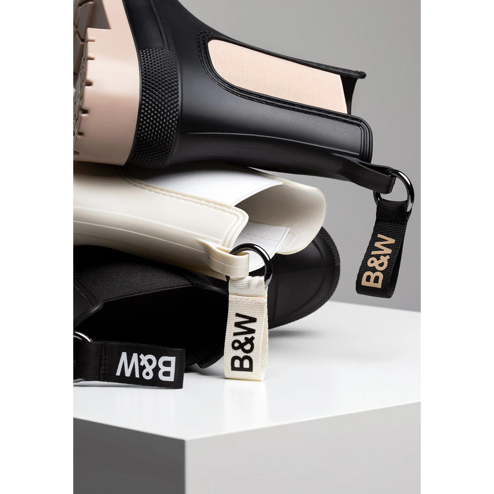 Botas de Agua Unisex Beige B&W