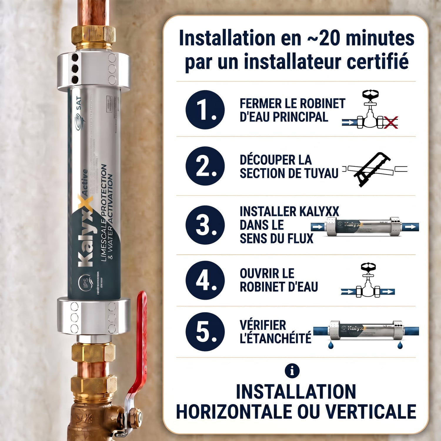 Alternative adoucisseur d'eau KalyxX Active 3/4" (IPSKXFRAG34)