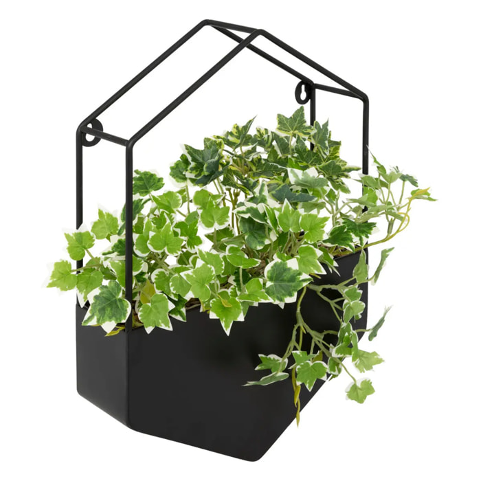 Plante artificielle suspendue Curt pot métal noir H35cm