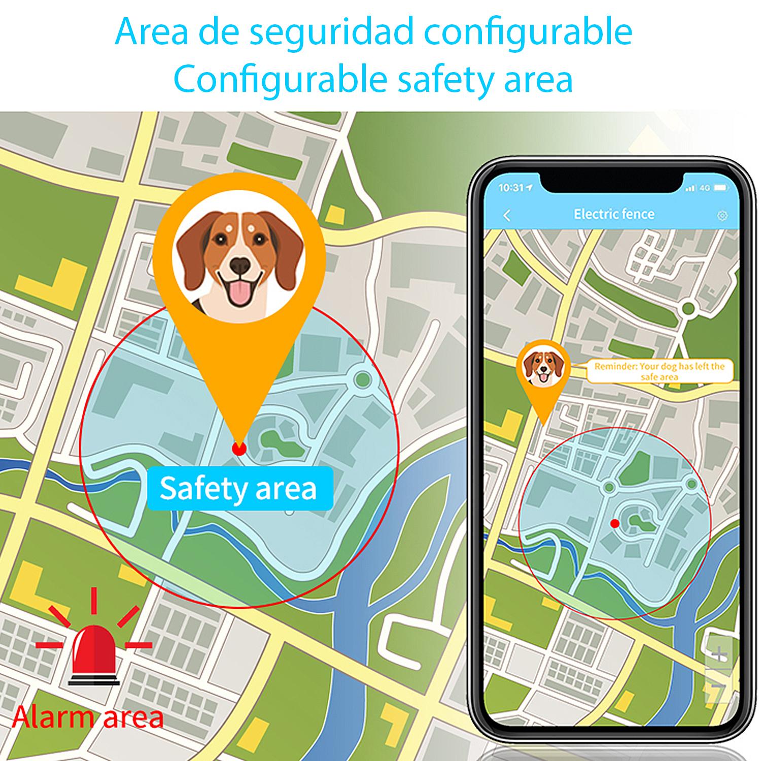 Localizador GPS especial para perros y mascotas. BDS+LBS+AGPS. Collar de 40 a 64cm de diámetro, reflectante.