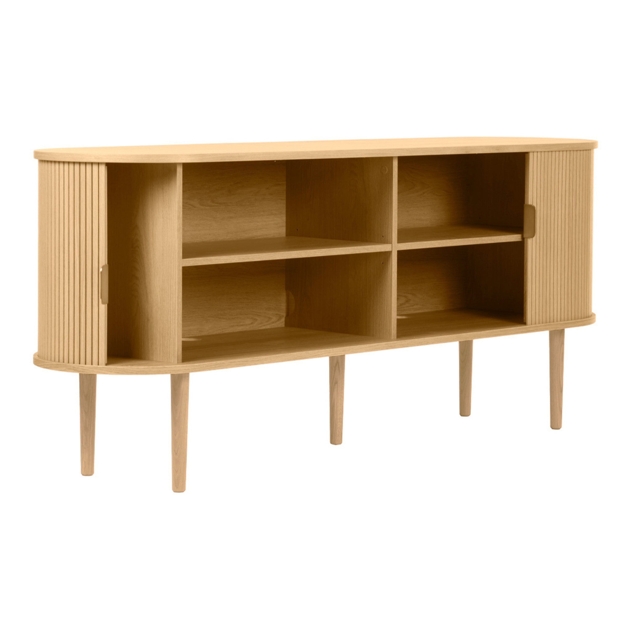 Buffet vintage bois clair chêne avec rangements 2 portes coulissantes L180 cm EPIC