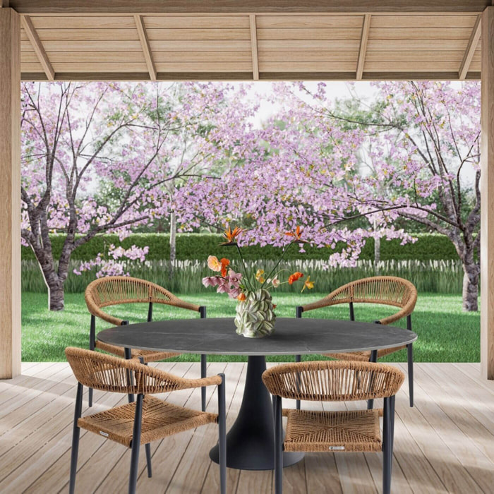Ensemble de jardin Grande Possibilita table 180cm et 4 chaises nature Kare Design