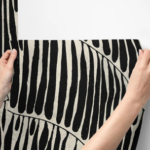 Carta da Parati Foglia Nera Astratta