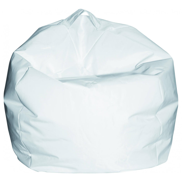 Pouf a sacco elegante, colore bianco, Misure 65 x 50 x 65 cm