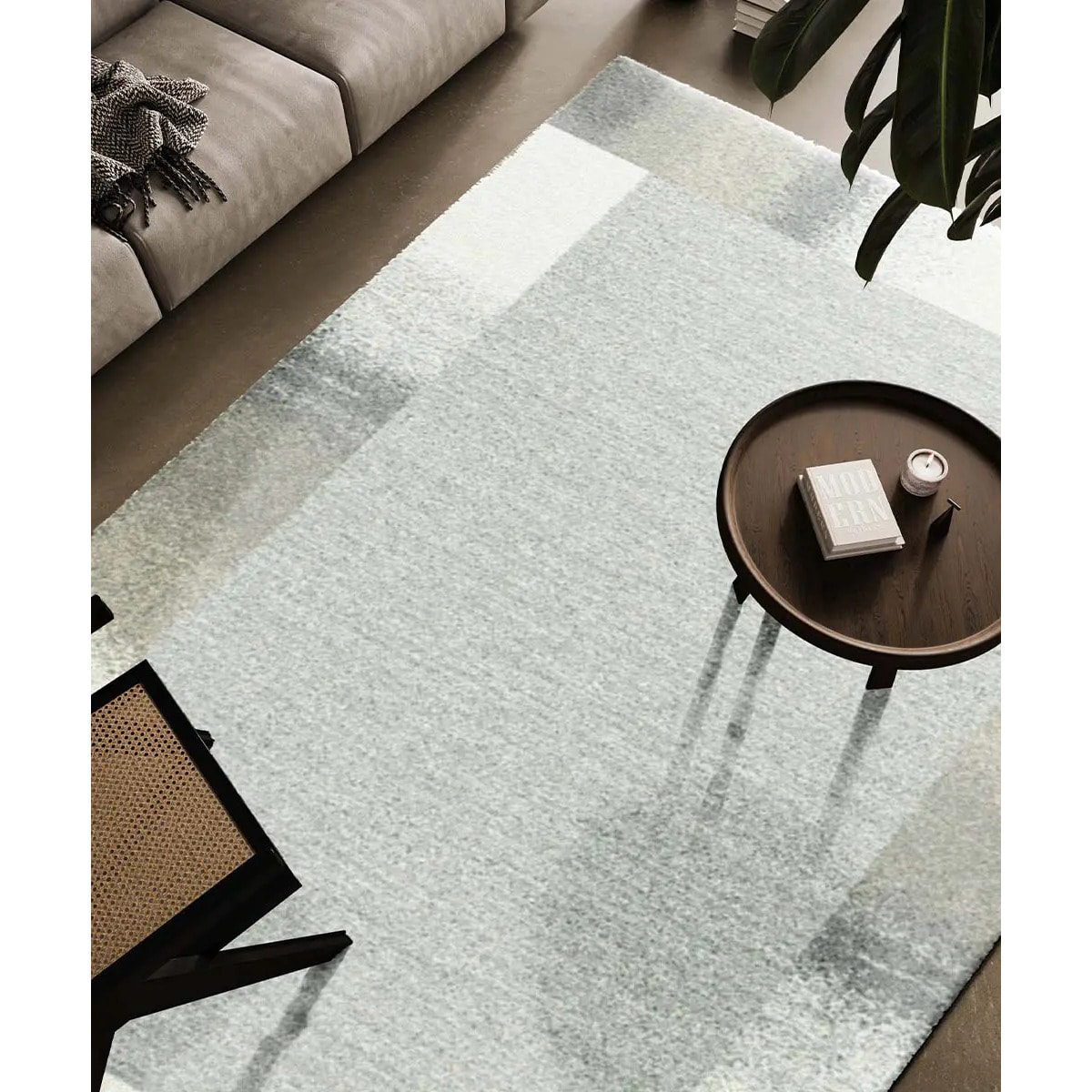 Tappeto Moderno Beige Disegno Con Cornice