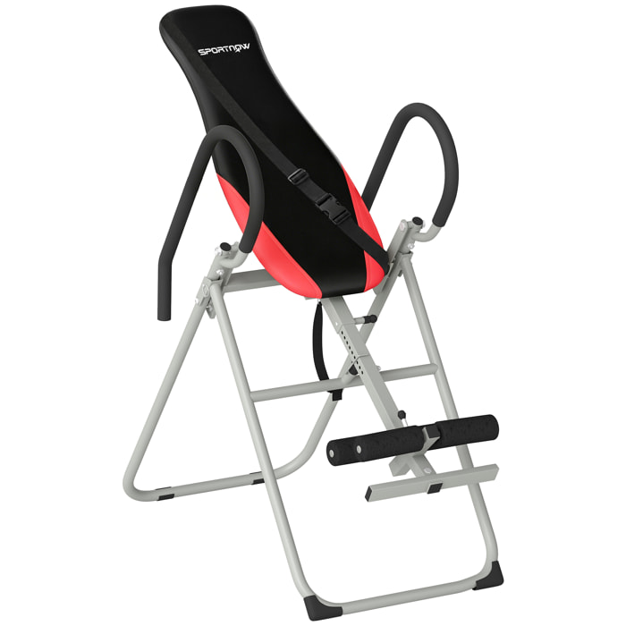 Table d'inversion pliable réglable - option 90 degrés - ceinture sécurité - gris rouge noir