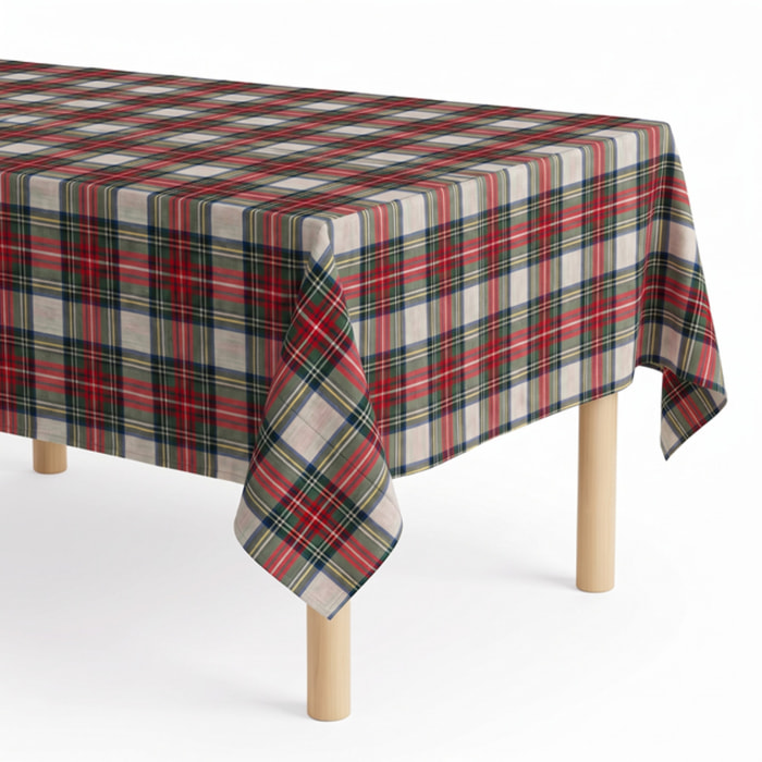 Tovaglia Tartan in Cotone Tinto Filo, Fantasia Scozzese per Tavola da Pranzo, Ideale per Natale e Feste, Disponibile in Diverse Misure, Made in Italy
