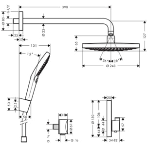 Pack douche encastrée Design ShowerSet Croma Select S