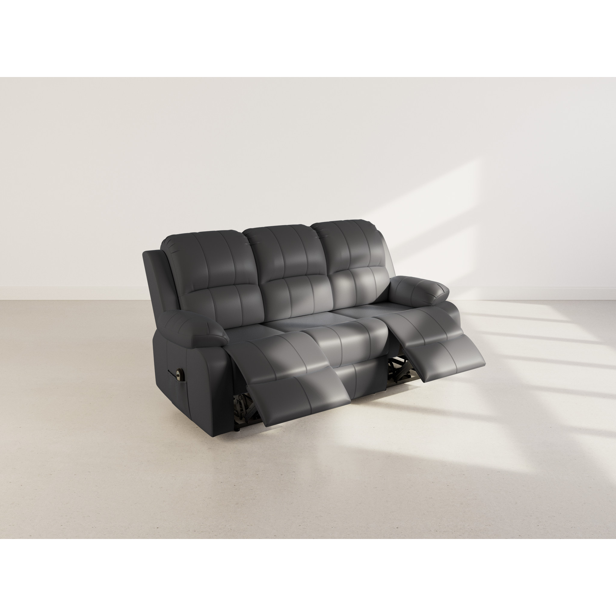 Armand - Canapé 3 places relax électrique en simili - Noir