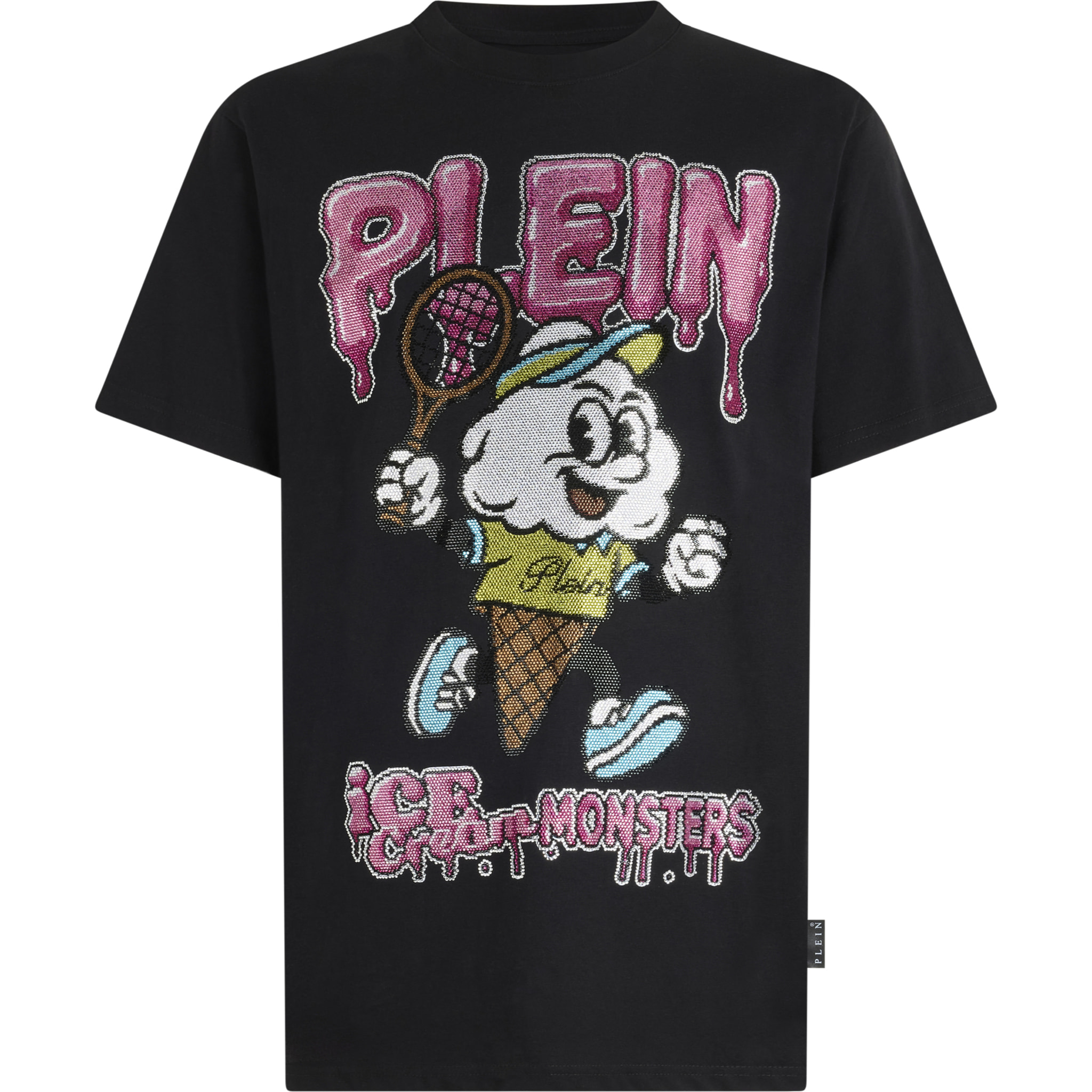 PHILIPP PLEIN Round Neck T-Shirt Tennis Ice Cream