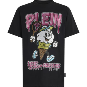 PHILIPP PLEIN Round Neck T-Shirt Tennis Ice Cream