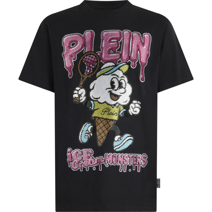 PHILIPP PLEIN Round Neck T-Shirt Tennis Ice Cream