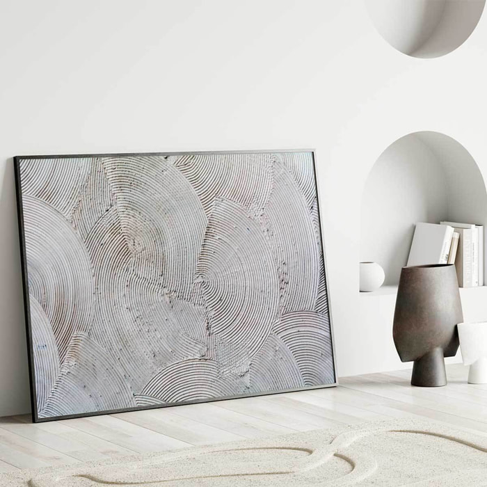 Affiche encadrée motif géométrique spirales grises Affiche + cadre en métal - Noir