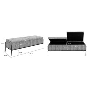 Banc-coffre Iceland blanc et noir Kare Design