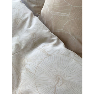 Parure Housse De Couette 3pcs 100% coton Lyocell 57fils Plage Revers.