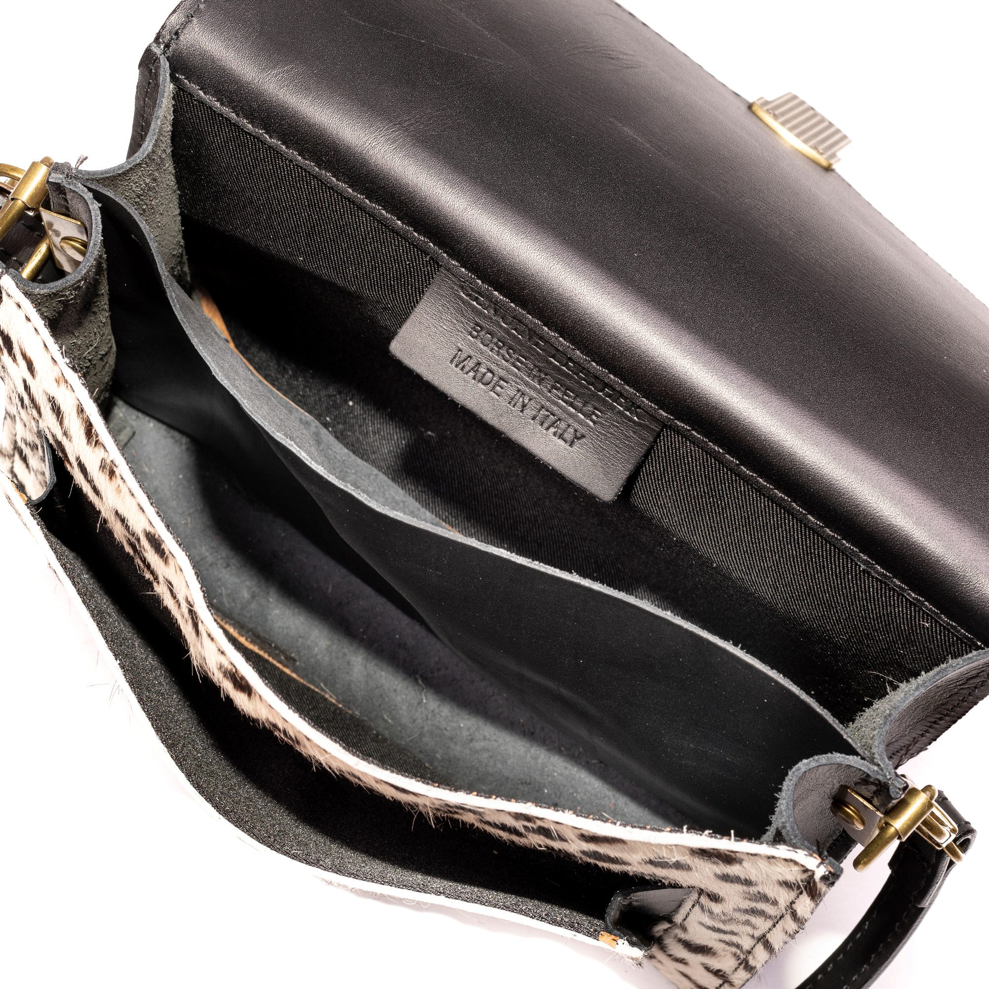 Arvier bolso Satchel de piel auténtica Cavallino estampada.