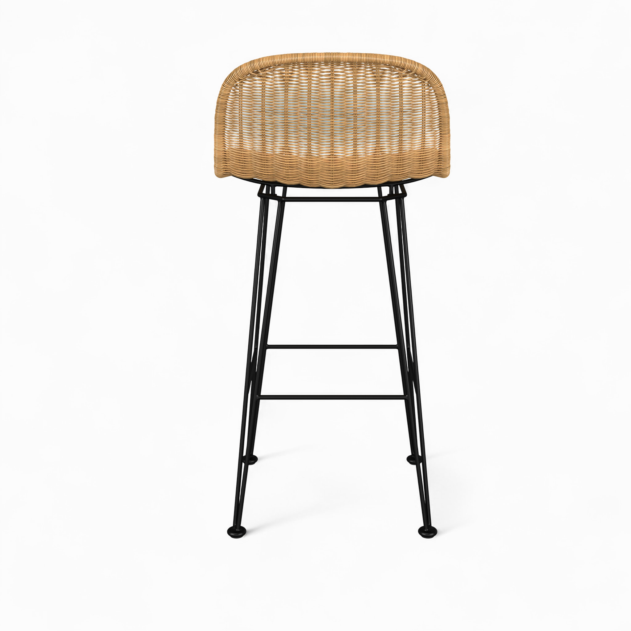 Lot de 2 chaises de bar 76 cm en résine tressée marron - Jigani